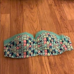 Strapless, padded bandeau - fun pattern